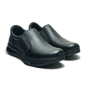 Kuru Mens Kivi 2 Slip On Sneakers 9 Wide EU 42 Jet Black Leather Anti Slip NIB